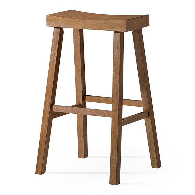 Maven Lane Kitchen Bar Stool, Modern Farmhouse Wood Barstool, Kitchen Island Chairs, Pub Bar Height Stools for Kitchen, Wide Comfortable Seat Backless Bar Stools, Vincent 31 Inch, Antiqued Natural