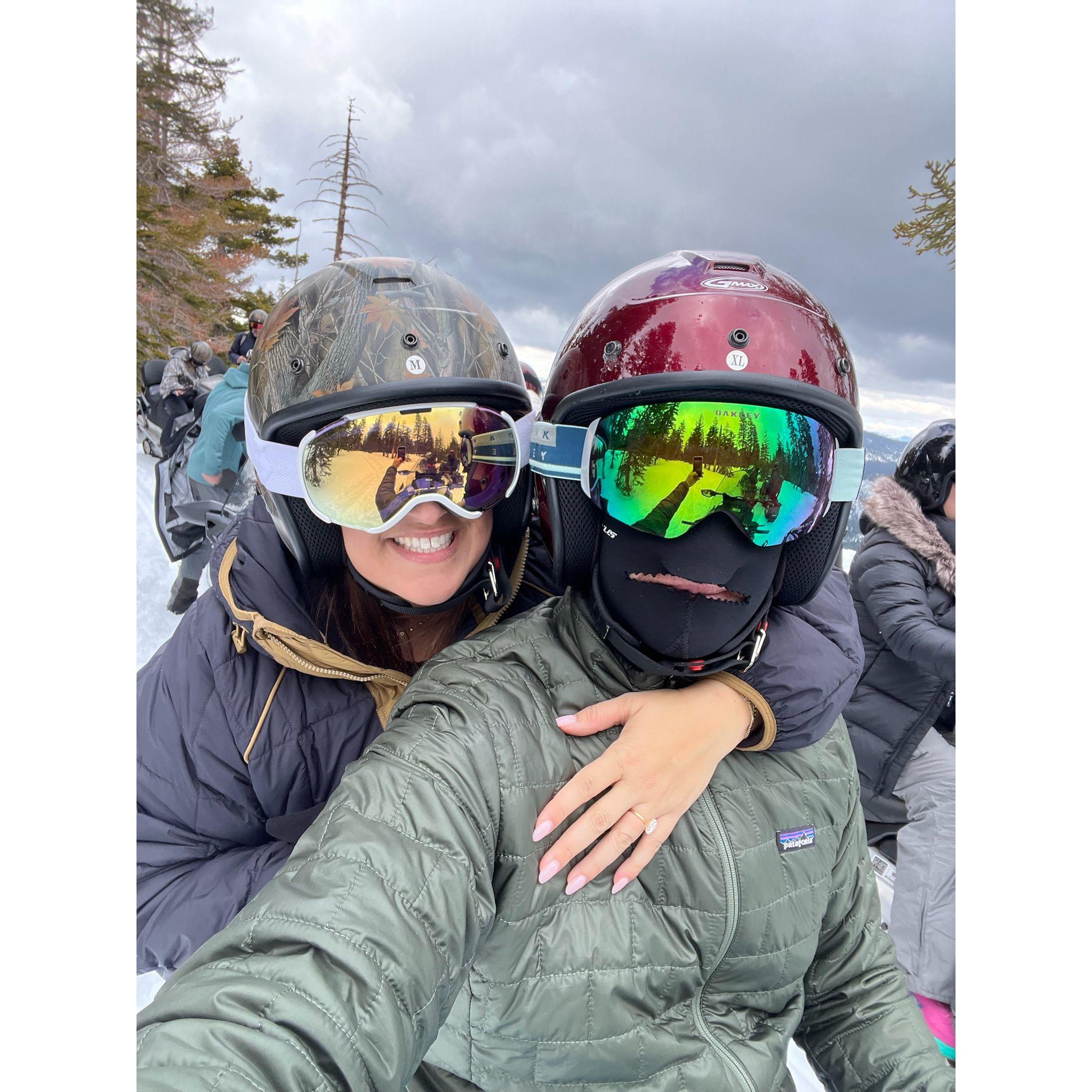 Catch us on the slopes, racing down on our skis or exploring on a snow mobile!