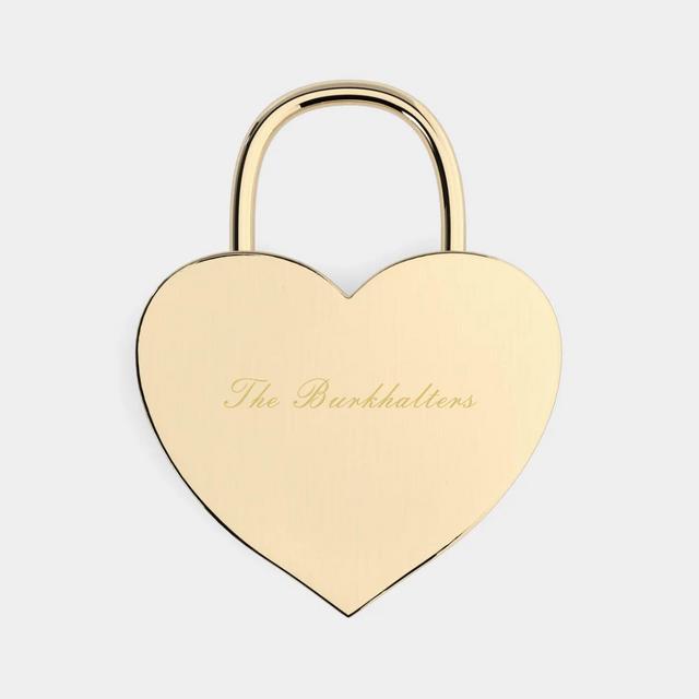 “The Burkhalters” Heritage Font Heart Padlock