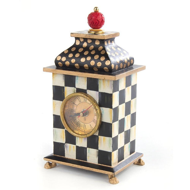 MACKENZIE-CHILDS Courtly Check Desk Clock, Tabletop Clock for Home Decor