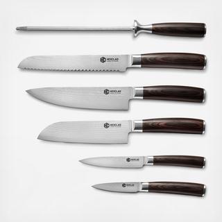 Damascus Stainless Steel 6-Piece Knife Set