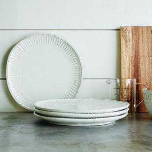 Stoneware Debossed Dinner Plate Set of 4 - Cream - Hearth & Hand™ with Magnolia