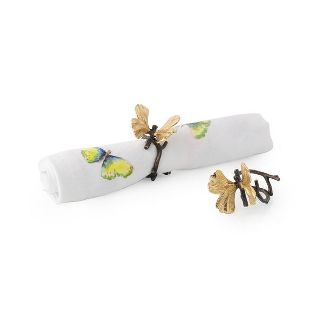 Michael Aram Butterfly Ginkgo Napkin Ring Set, Set of 4