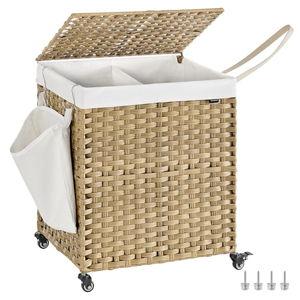 Laundry Hamper with Lid, 38.3 Gallons (145 L), Natural Color