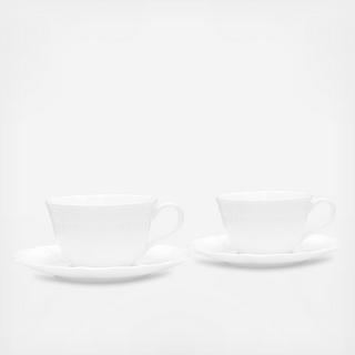 Cher Blanc Cup & Saucer, Set of 2