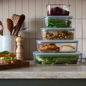 Food52 - Complete Set - Mepal EasyClip Glass Storage Boxes - Complete Set