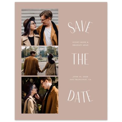 Latte, Brown Wedding Digital Save the Date - Lark Multiphoto
