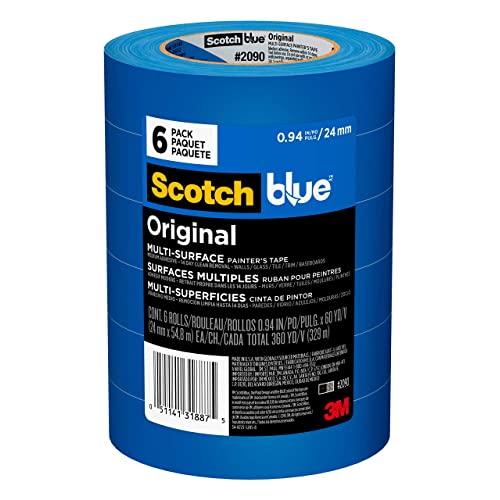 Scotch Painter's Tape 2090-24EVP B006ARJVZM, 0.94" Width, Blue, 6 Pack