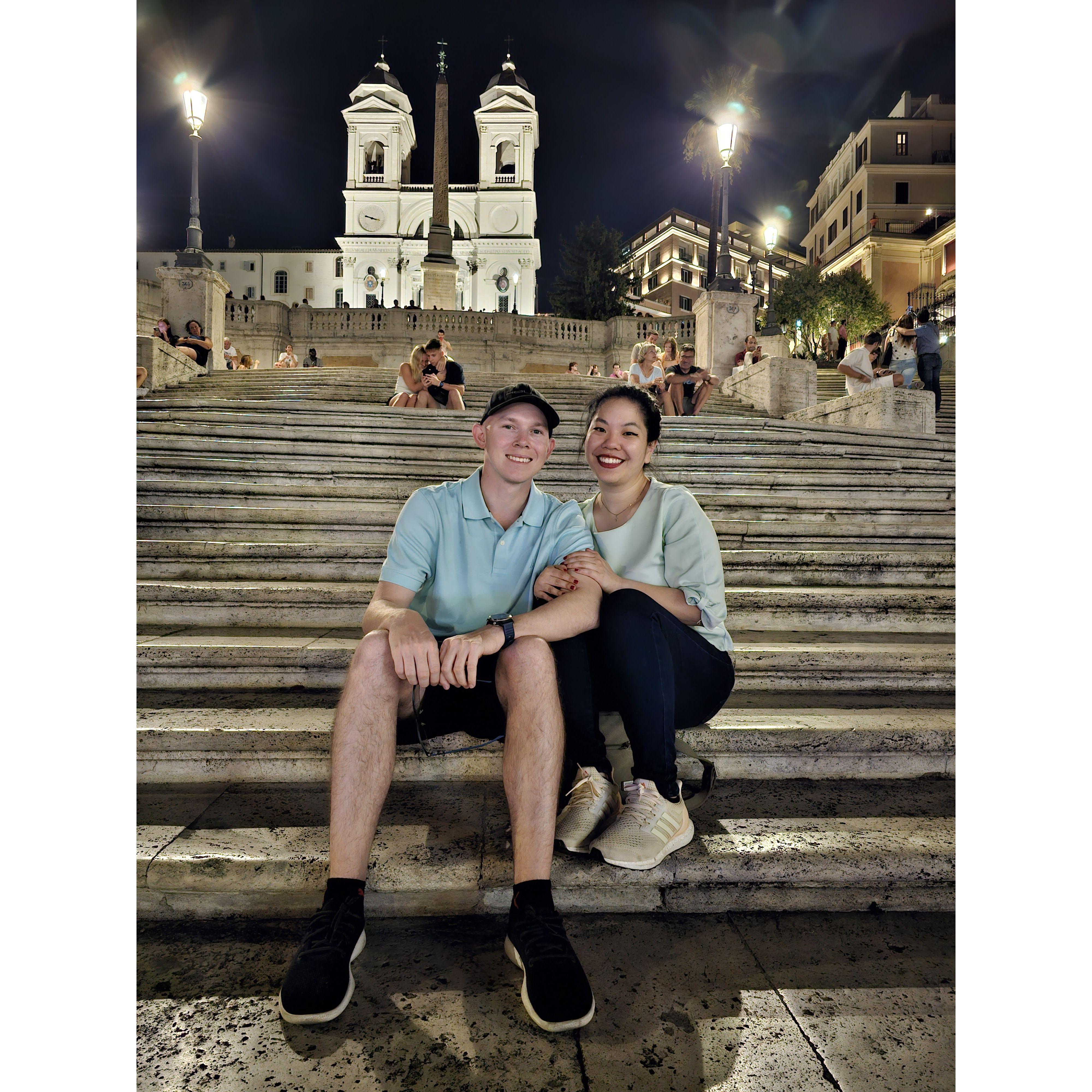 A nice cool night on the Spanish Steps in Rome
