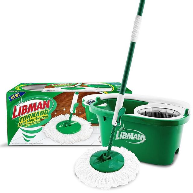 Libman Tornado Spin Mop System | Mop and Bucket with Wringer Set | Spin Mop | Floor Mop | Libman Mop | Mops for Floor Cleaning | Hardwood Floor Mop | 1 Mop Head Included