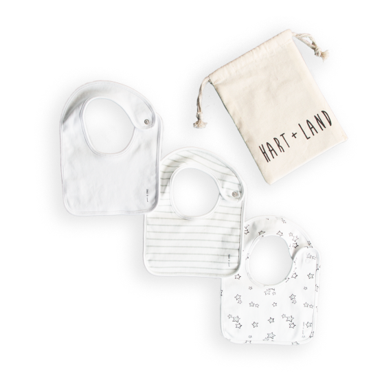 HART + LAND3 Pack Organic Small Bib- Unisex