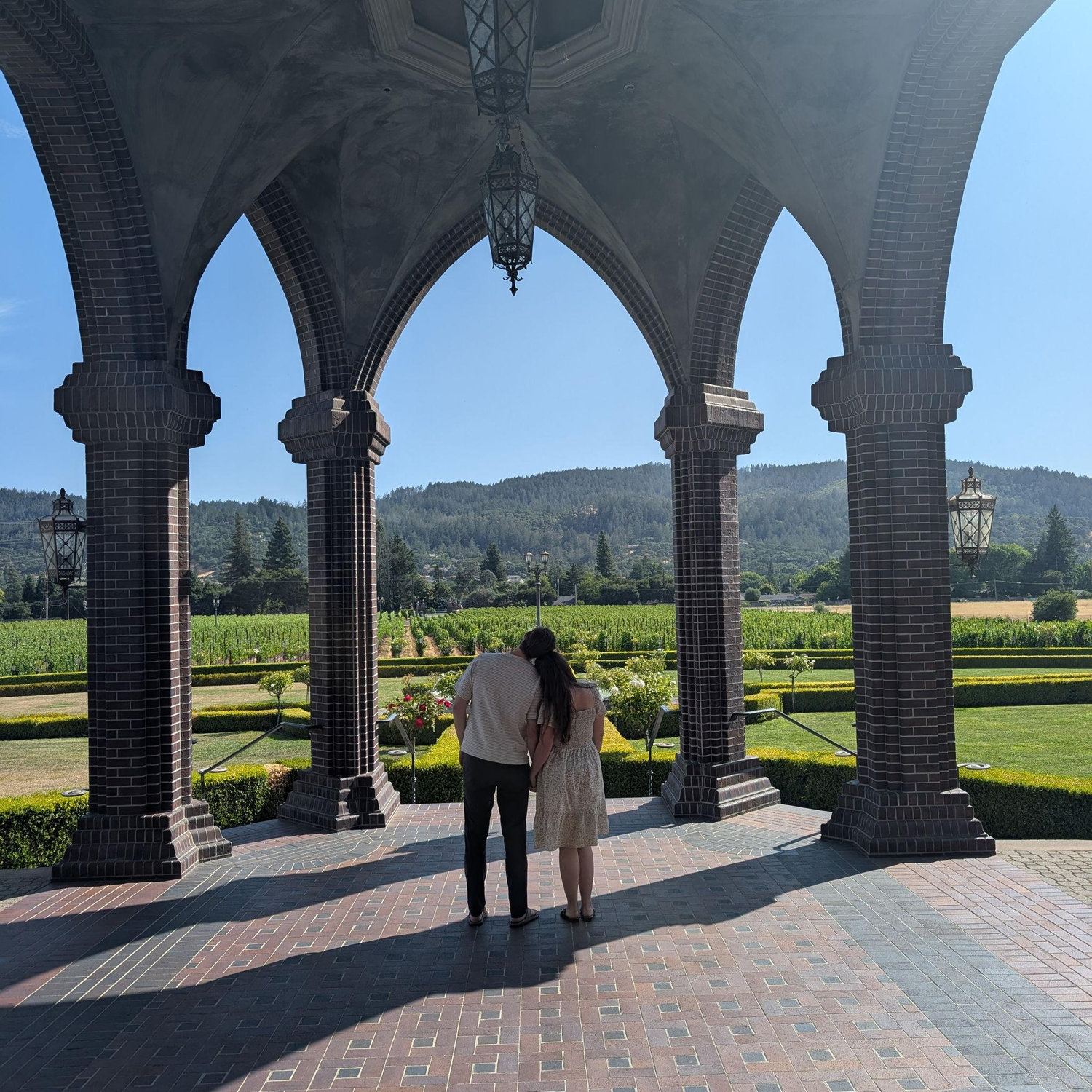 In our happy place, wine tasting