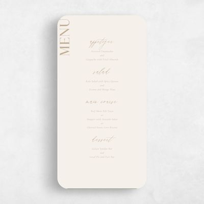 Beige Rounded Wedding Menu - Philippa