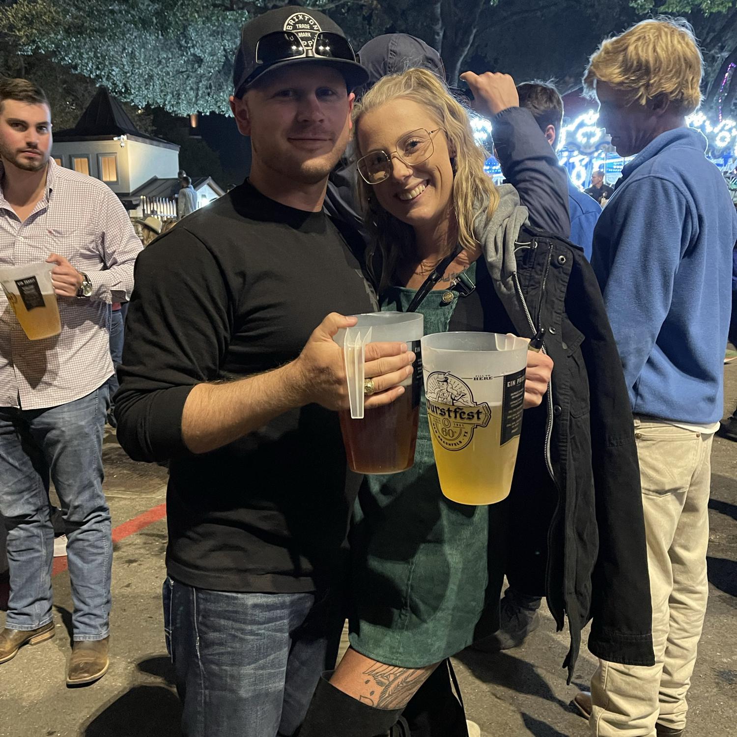 Clayton showing me how to do Wurstfest right 🍻