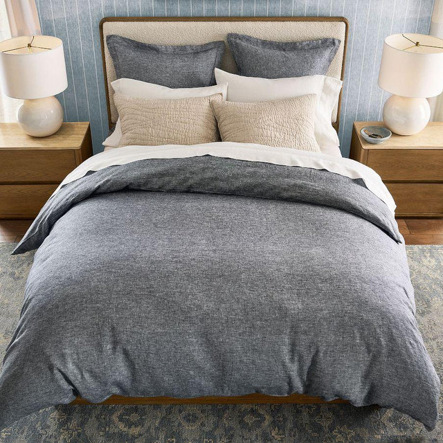 Belgian Flax Linen Duvet Cover, King/Cal. King. Marina