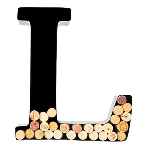 Wine Cork Holder - Metal Monogram Letter (L)