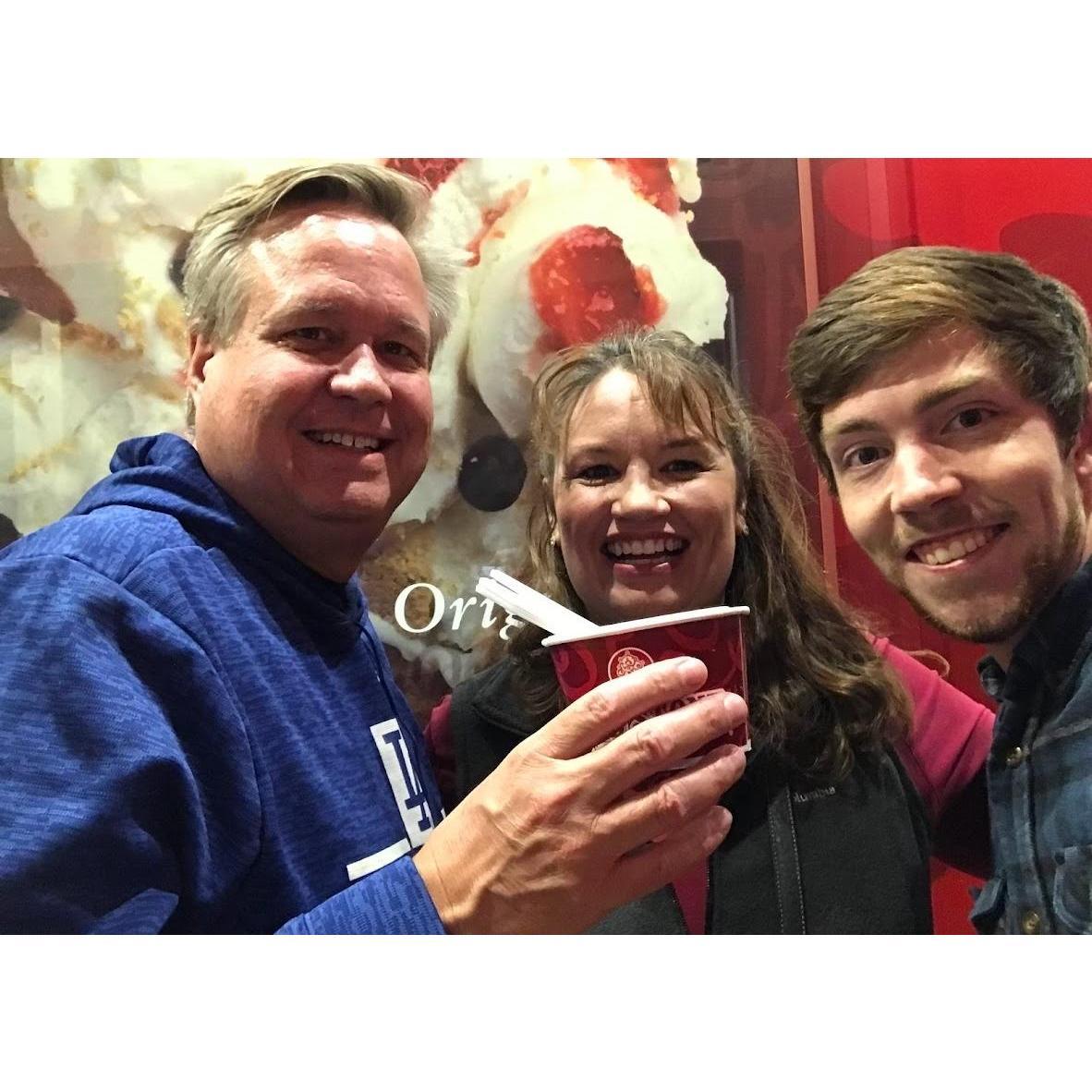 Asking for the blessing at the Cold Stone beside Jenna's apartment, because where else would we go? 10-09-21