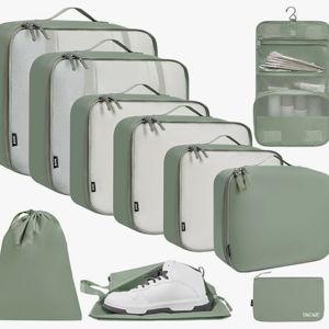 Matcha Green BAGAIL 8 Set/10 Set Packing Cubes Various Sizes Packing Organizer for Travel Accessories Luggage Carry On Suitcase
