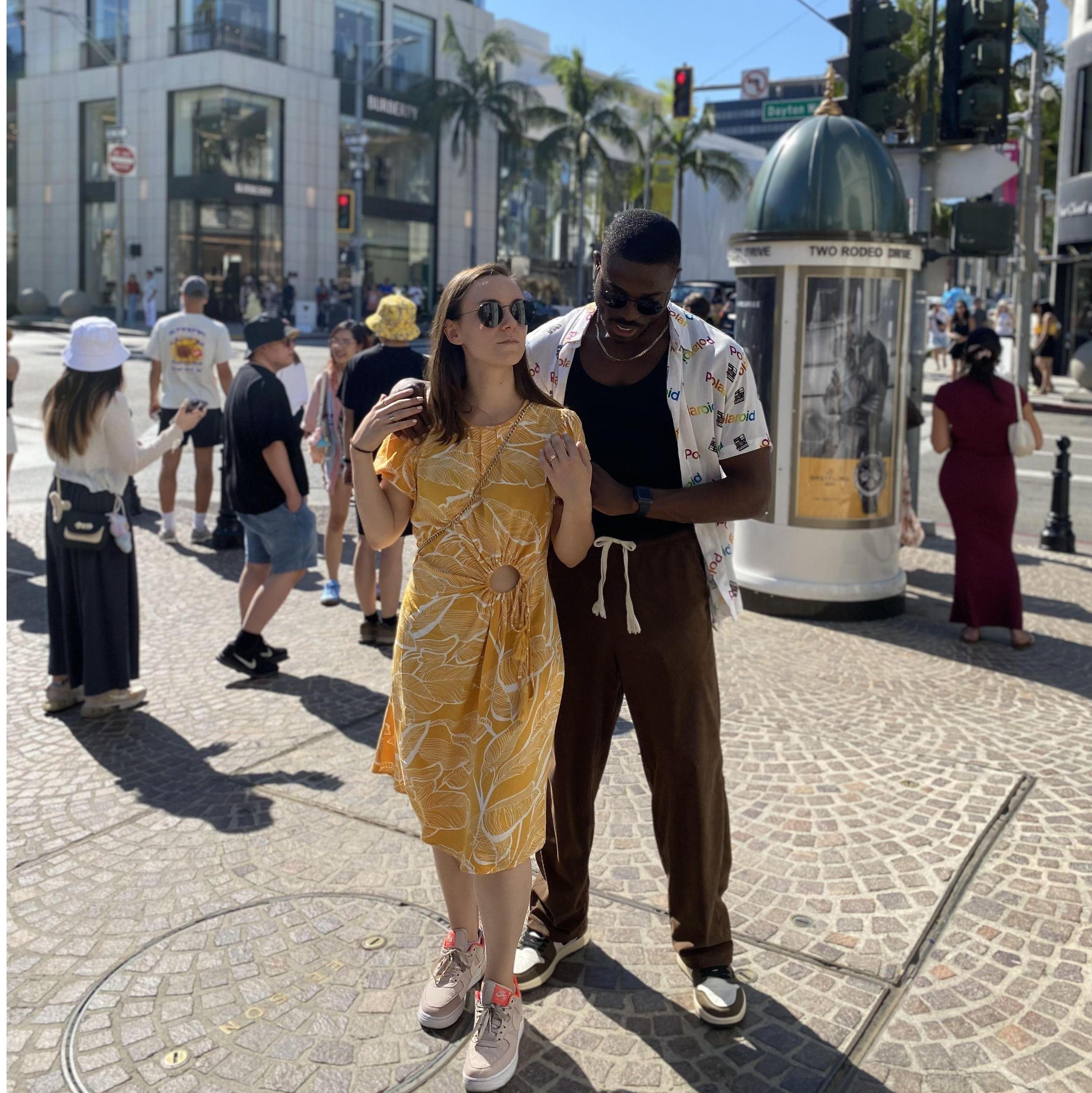 Walking through Rodeo Drive in Los Angeles. August 2025