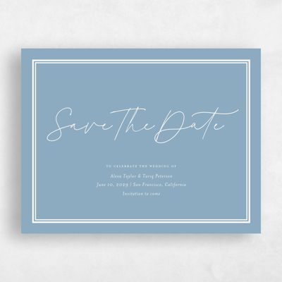 Dusty Blue Wedding Save the Date - Micah Landscape