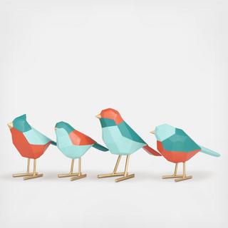 Contemporary Birds Sculpture, Set of 4