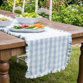 Gingham Ruffle Table Runner