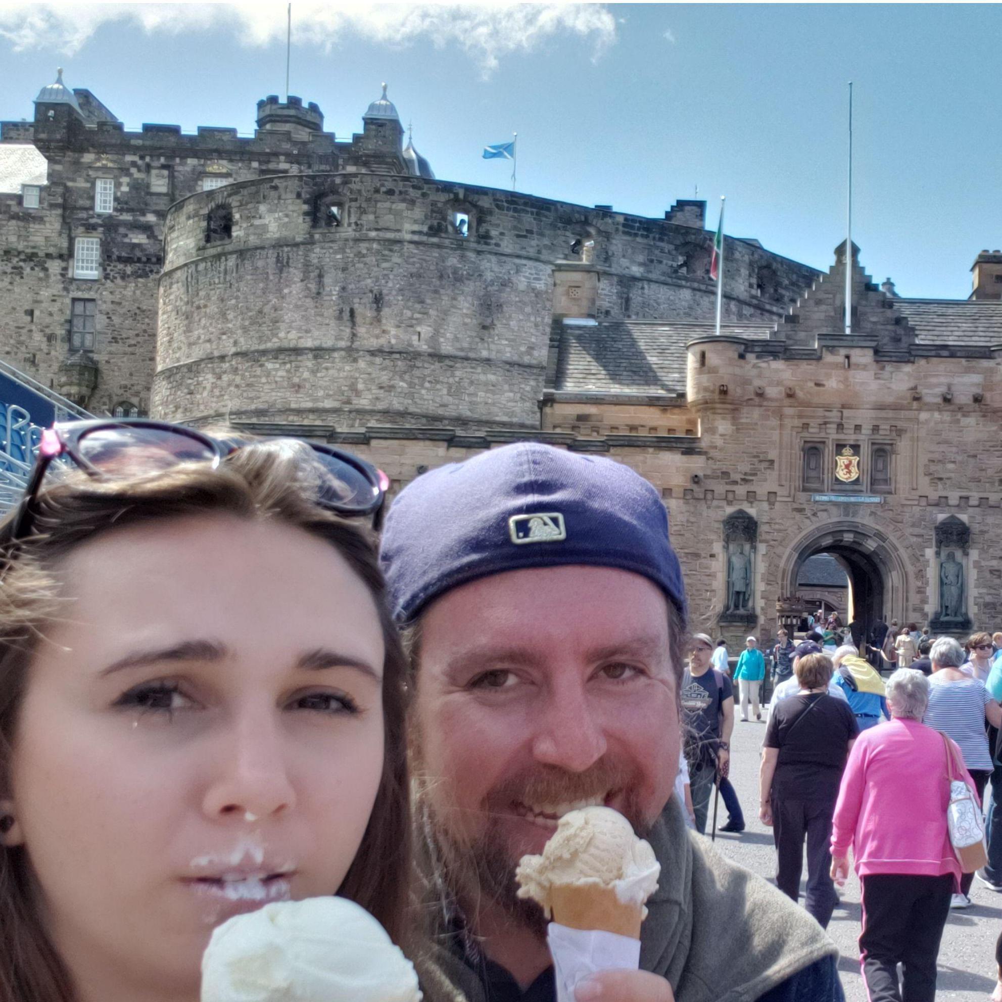 Edinburgh castle. They have ice cream!