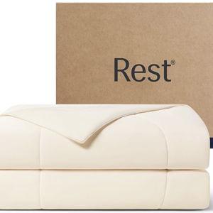 REST® Evercool® Cooling Comforter, King/Cali King, Blanket for Hot Sleepers, 106x90 Inches, Snow Ivory
