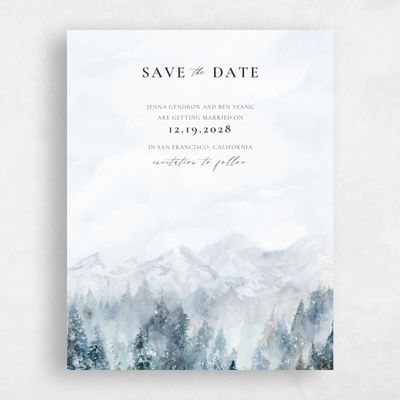 Grey Mountain Wedding Save the Date - Avalon Portrait