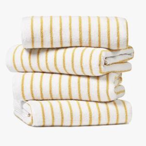 100% Cotton Cabana Beach Towel (Set of 4) - Yellow