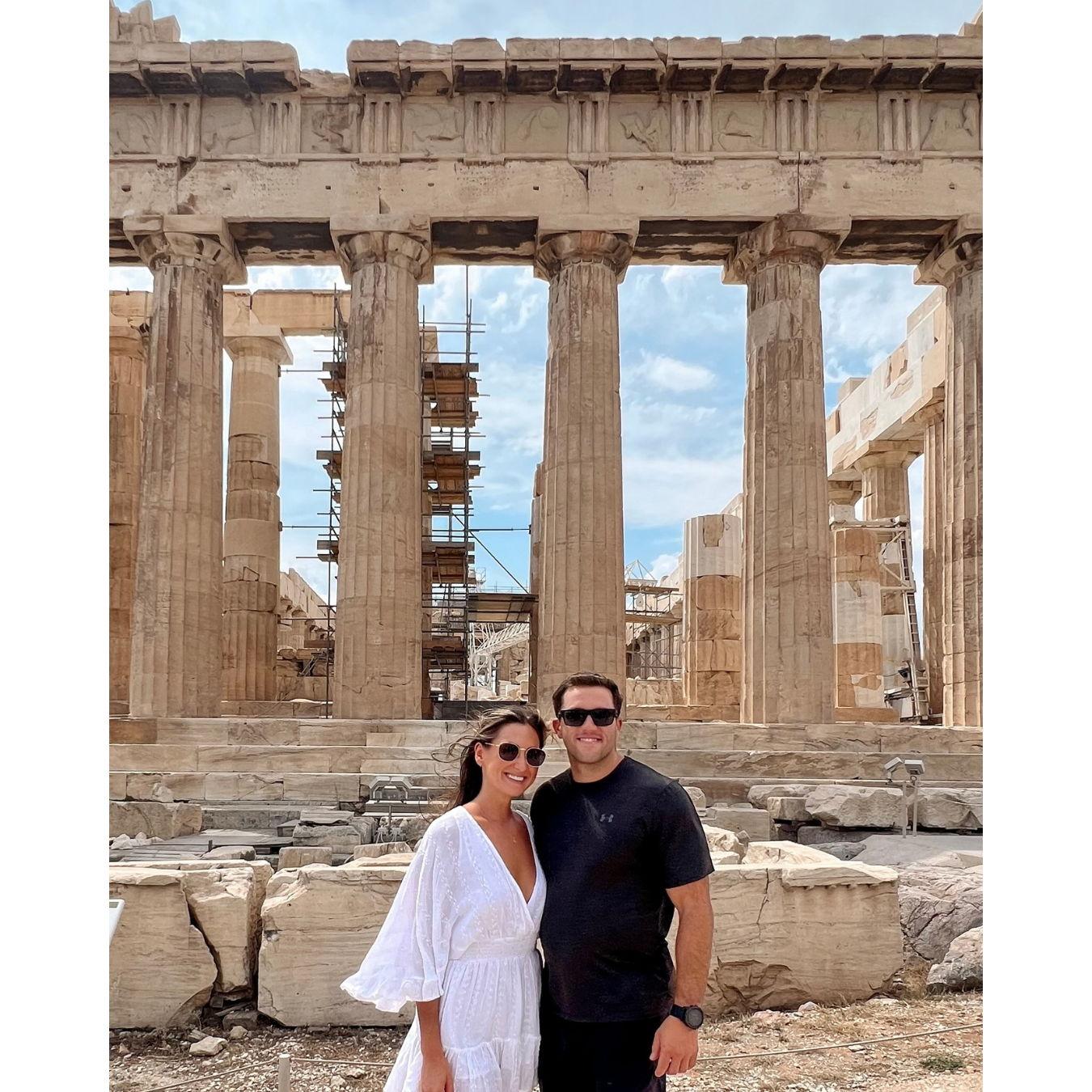 Walking around the Acropolis in Athens.