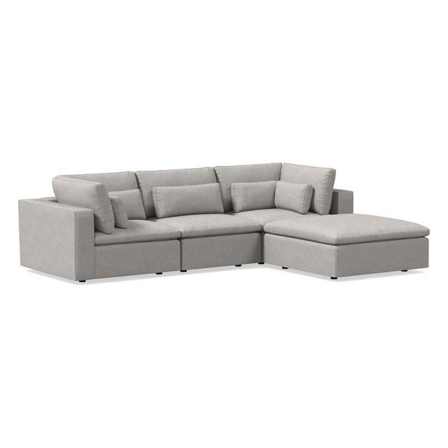 Harmony Modular 121" 4-Piece Ottoman Sectional Stnd Multi PCL Storm Gray