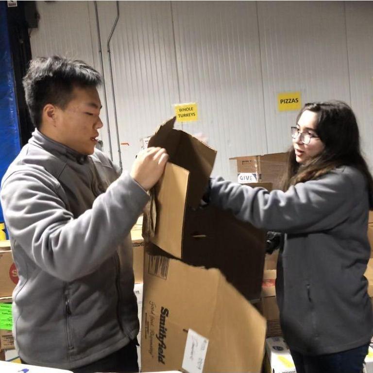 Us volunteering together