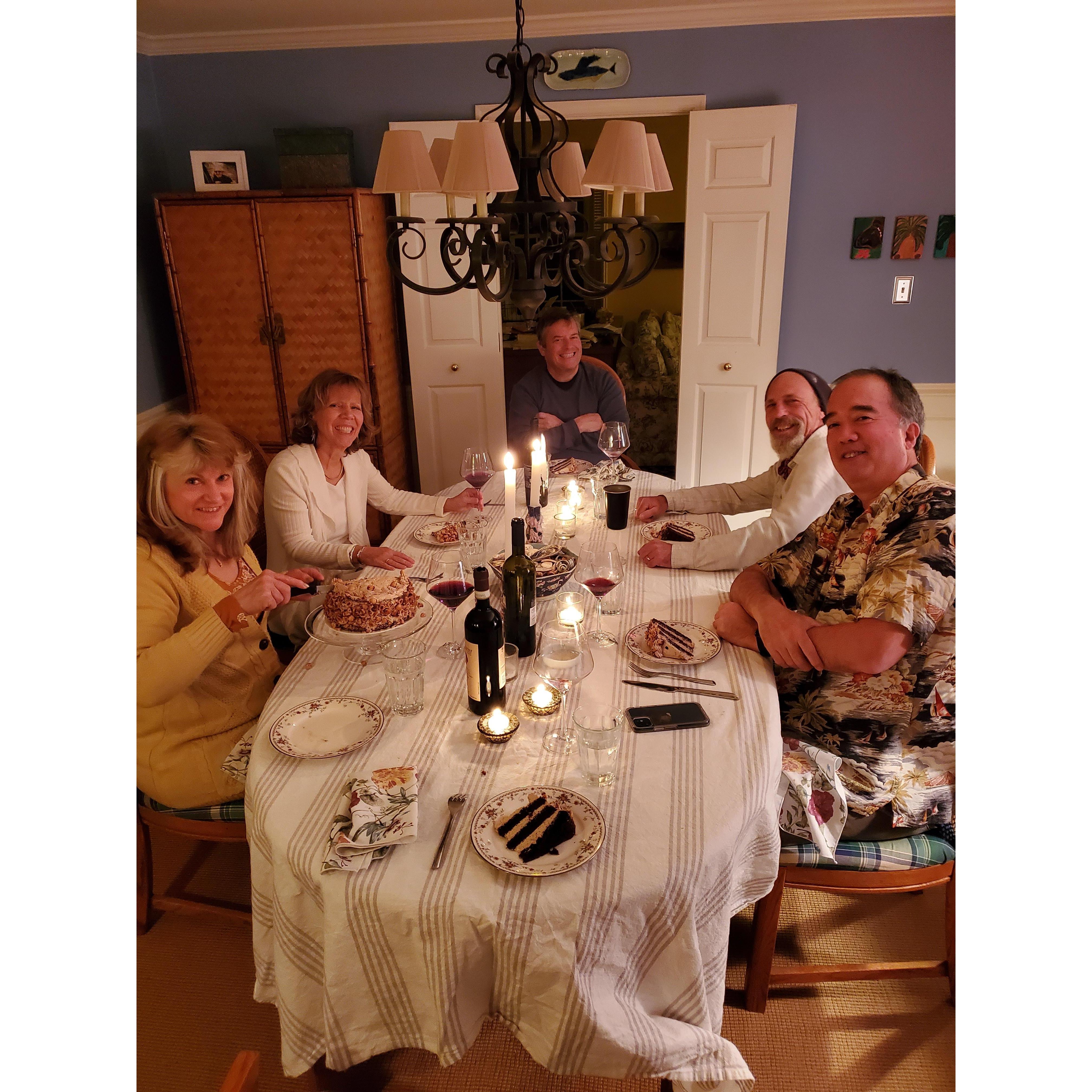 Celebrating Lynne's birthday with the posse