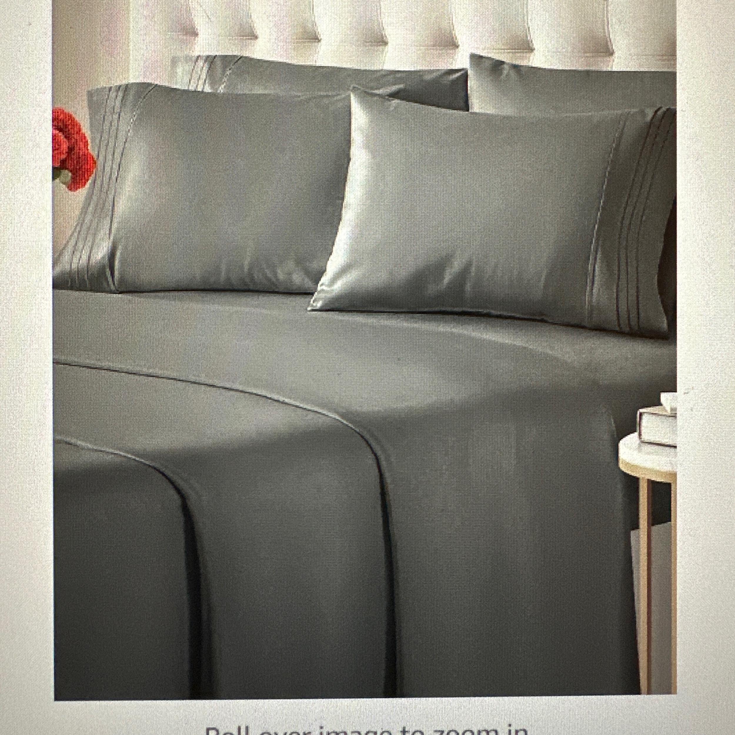 Queen 6 Piece Sheet Set - Breathable & Cooling Bed Sheets - Hotel Luxury Bed Sheets for Women, Men, Kids & Teens - Bedding w/ Deep Pockets & Easy Fit - Soft & Wrinkle Free - Queen Dark Grey Sheets