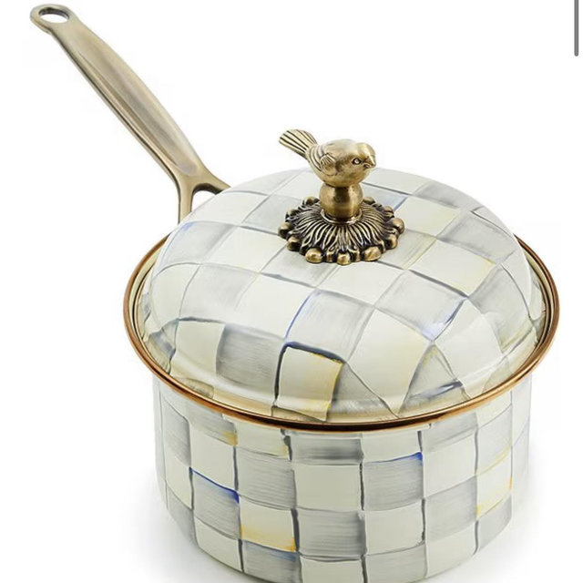 MacKenzie-Childs Check Covered Saucepan, 2.5 Qt.