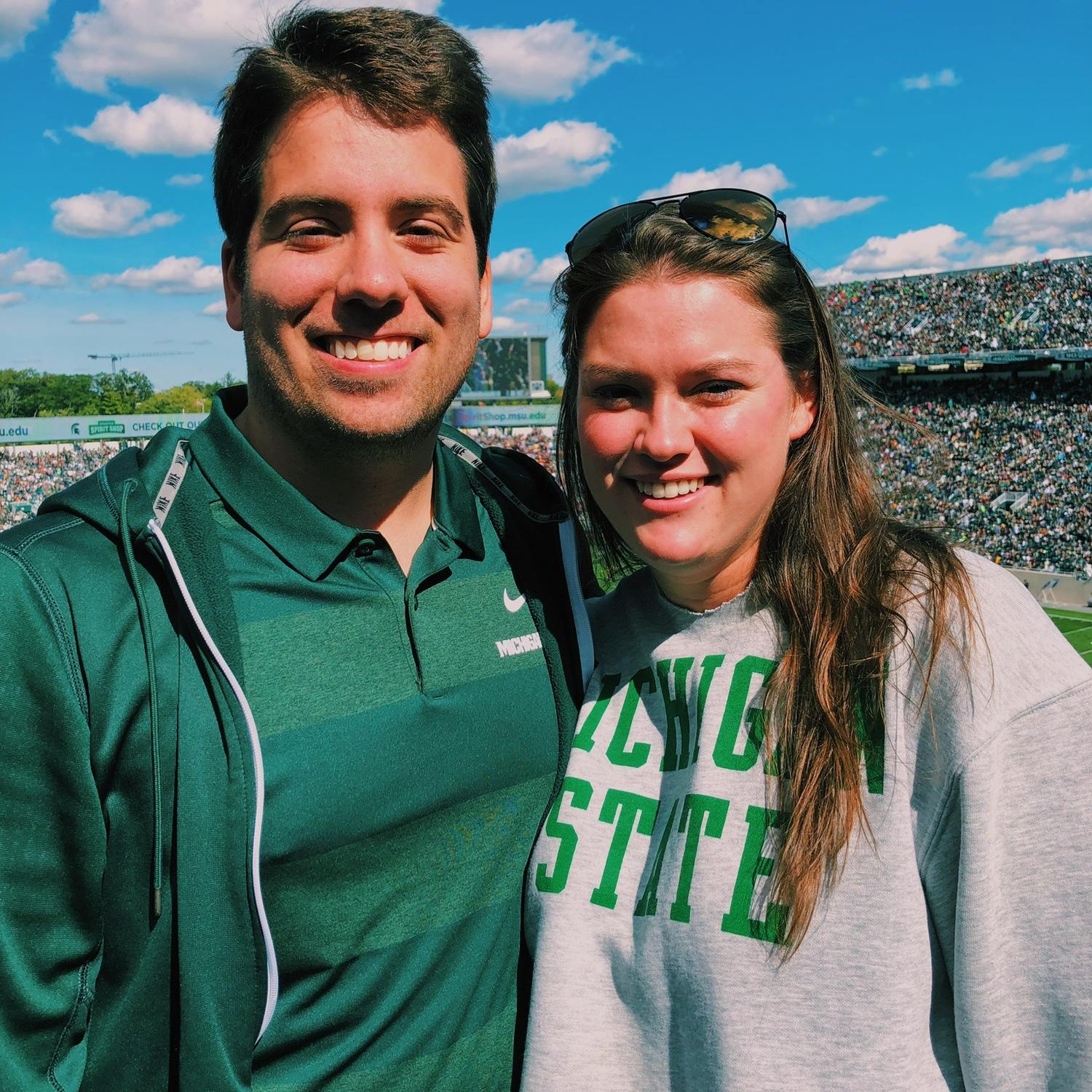 We have loved going to MSU games throughout the years; here we are in 2018!