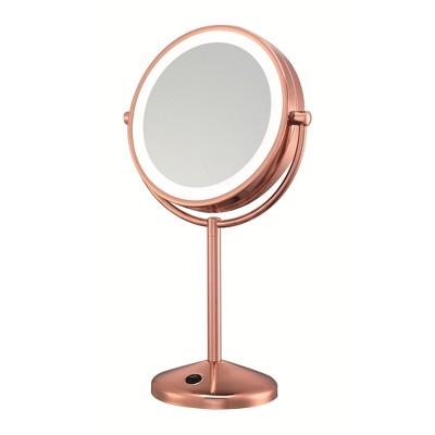 Conair LED Makeup Mirror - 1x & 10x magnification - Rose gold