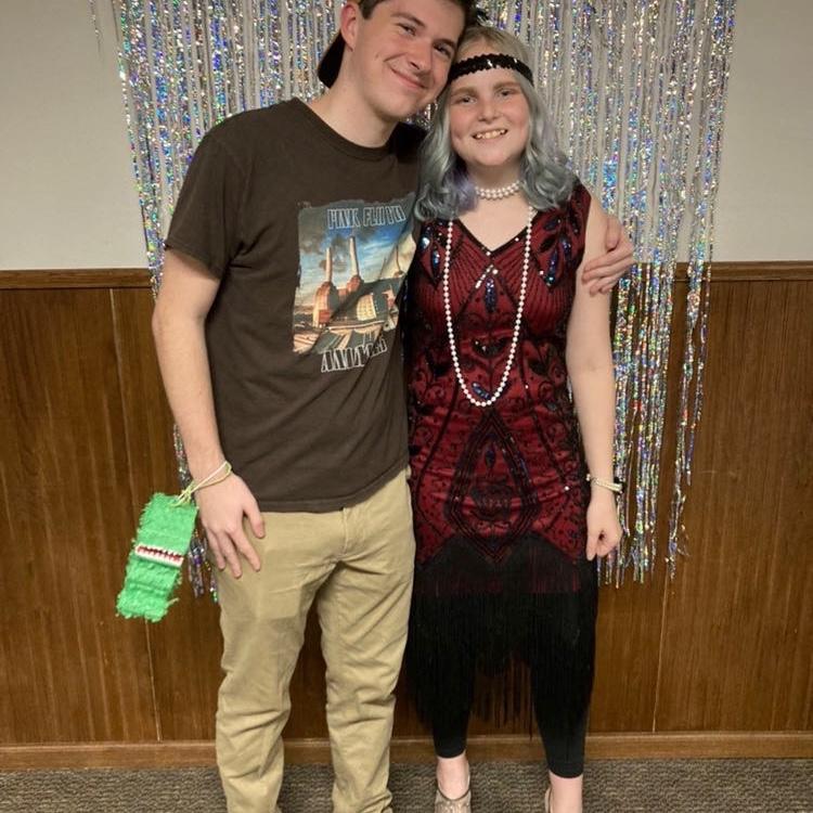 Campus Halloween party 🎃👻! 
Colby was a piñata stick. 
Autumn was a flapper girl. 
10-29-2021