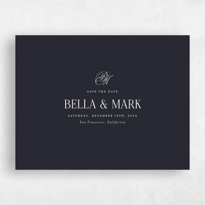 Ebony, Black Wedding Save the Date - Kennedy Landscape