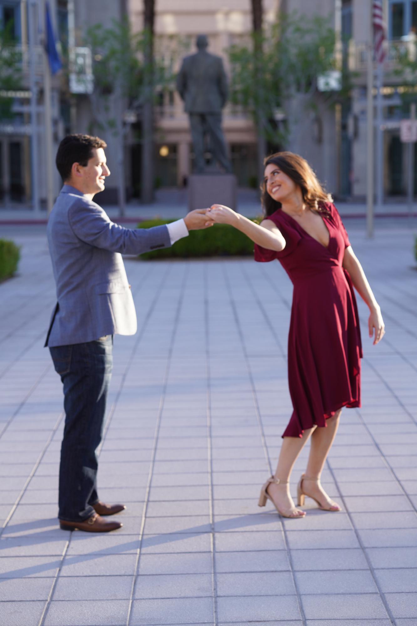 Dancing in front of the Smith Center