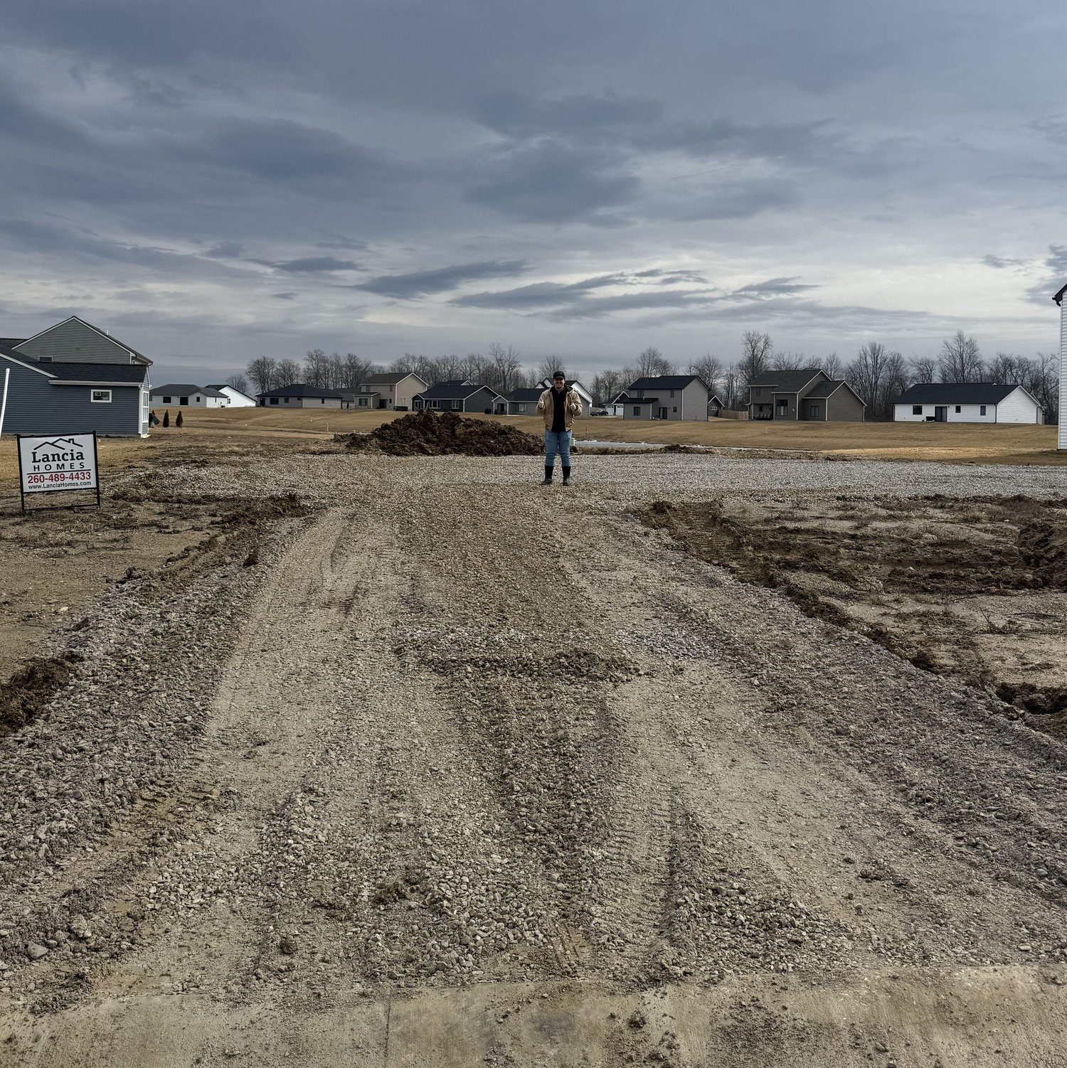 Carsten at their soon to be built home in Garrett IN