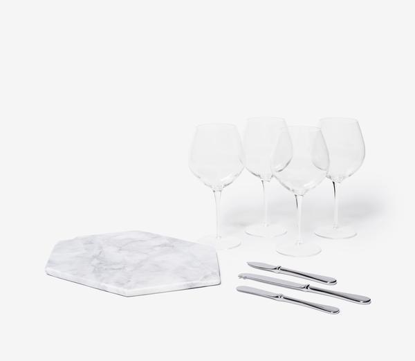 Marble Wine & Cheese Set