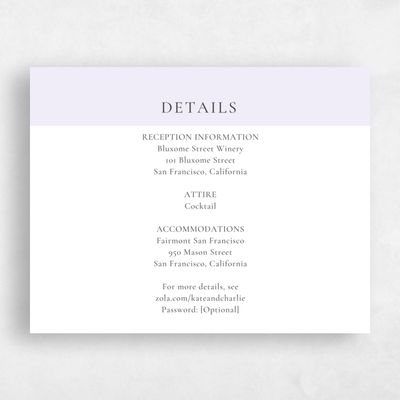 Lilac, Purple Wedding Enclosure - Potter