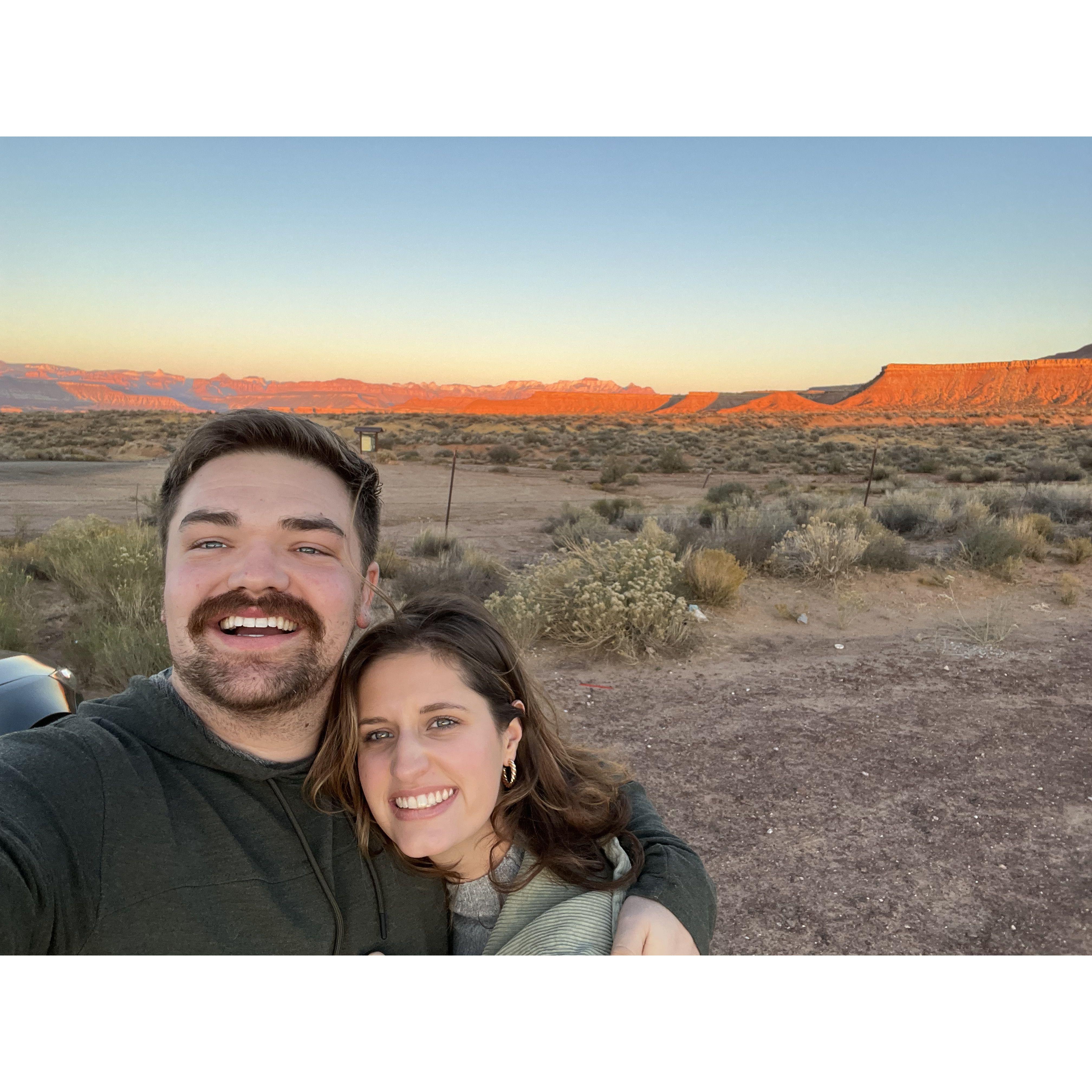 In the red rocks of Utah.