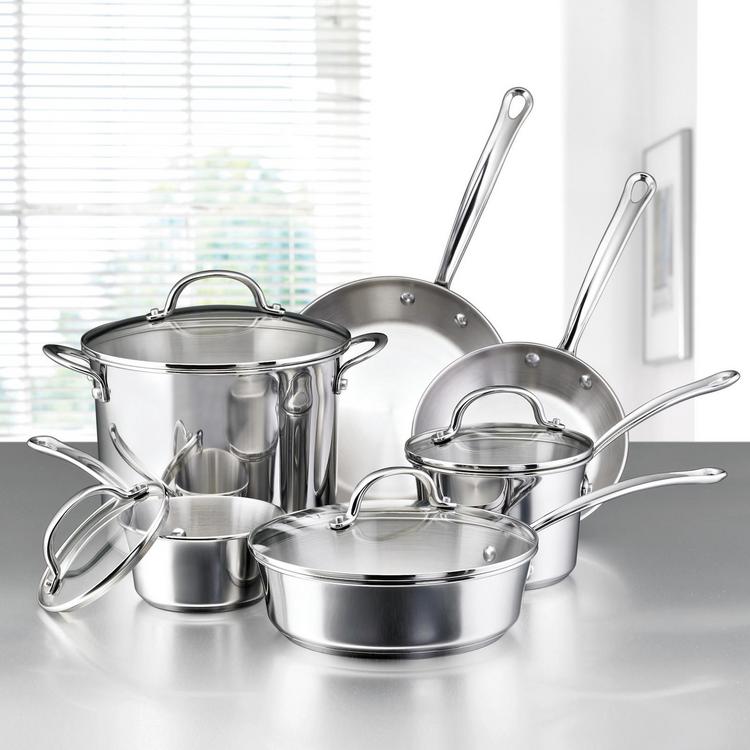 Farberware, Millennium Stainless Cookware Set, 10-Piece | Zola