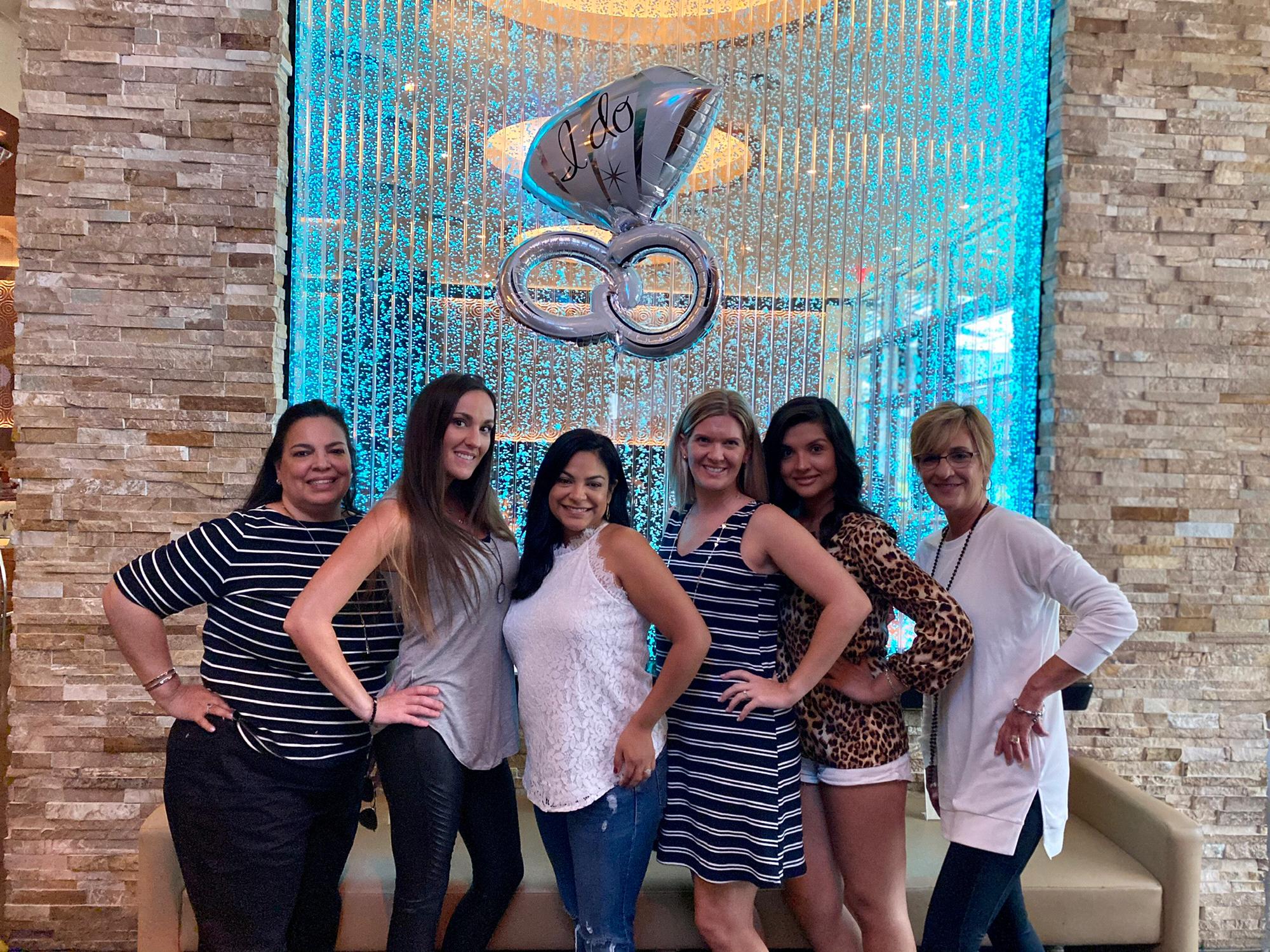 Bridal party proposal lunch