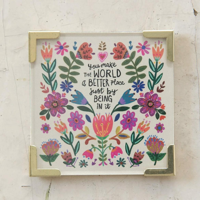 Corner Magnet Keepsake - Cream You Make The World Better