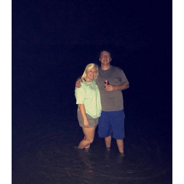Our first picture together July 2017! we look like babies and macks eyes are closed! LOL