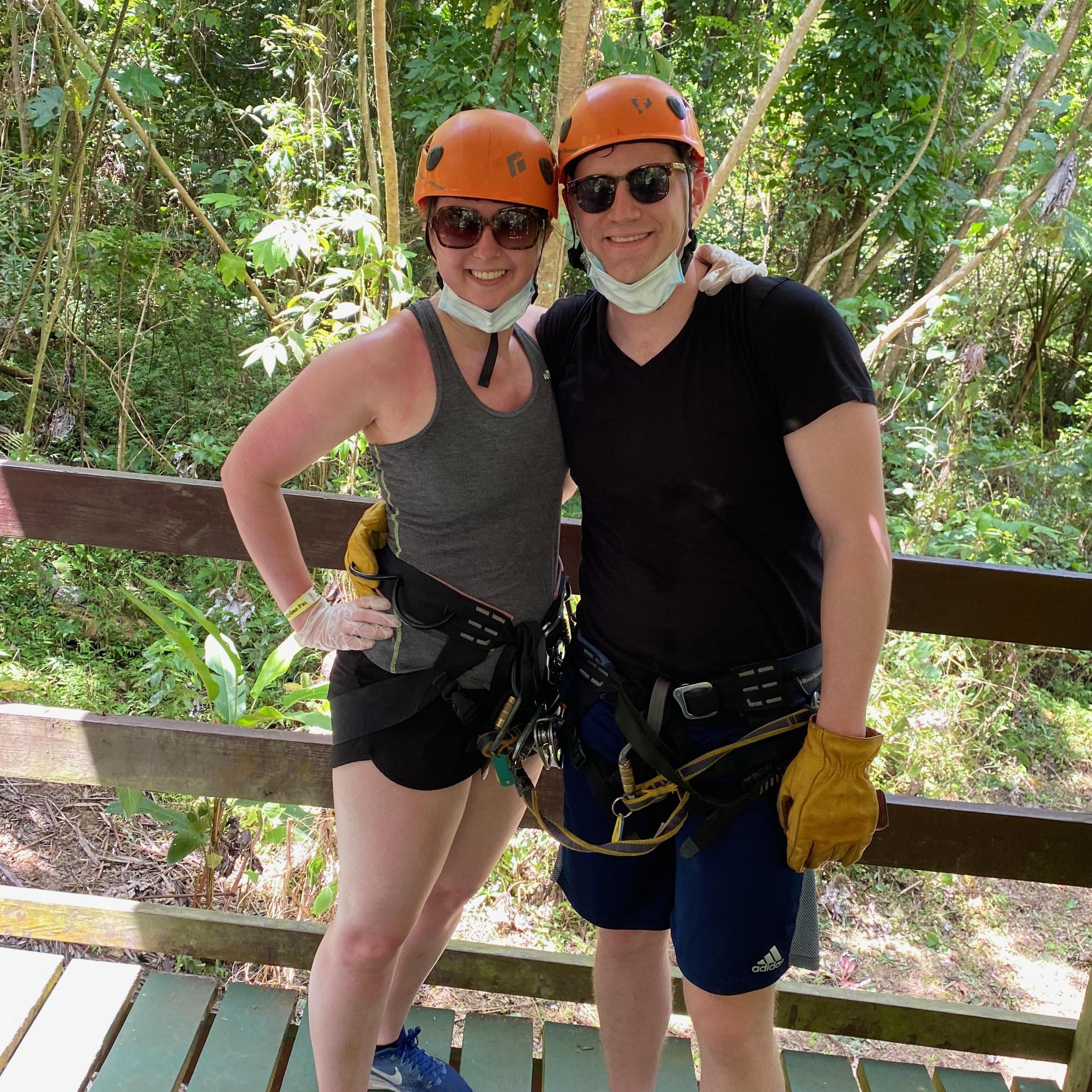 Ziplining in El Yunque Rainforest in Puerto Rico.